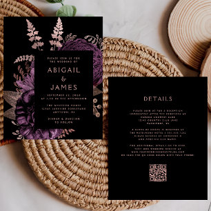 Orçamento Mal-humorado Floral Roxo Código QR Casam