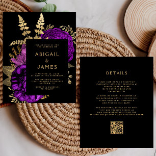 Orçamento Mal-humorado Floral Roxo Dourado Código