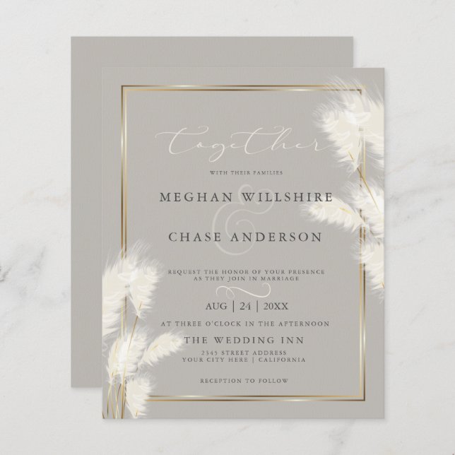 Orçamento, mas bela erva marfim-pampas (Frente/Verso)