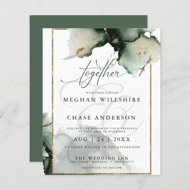 Orçamento Mas Belo Abstrato Verde (Frente/Verso)