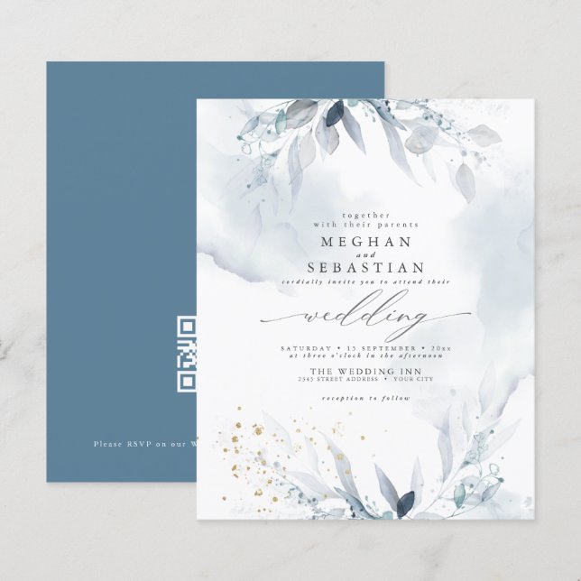 Orçamento Mas Belo Azul Azulado Cor da Água QR RSV (Frente/Verso)