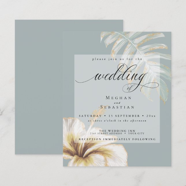 Orçamento Mas Belo Casamento Dourado Yellow Hibisc (Frente/Verso)