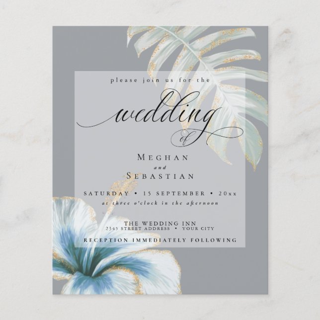 Orçamento Mas Belo Casamento Dusty Blue Hibiscus (Frente)