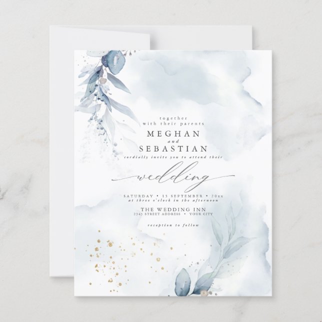 Orçamento Mas Linda Folhagem Azul Derrante Aquarel (Frente)