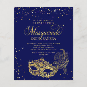 Orçamento Máscara de Ouro Azul Masquerade Quinceañ