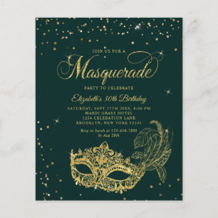 Orçamento Máscara de Ouro Esmeralda Aniversário Fo