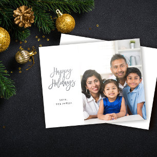 Orçamento Minimalista Foto com Feliz Natal Prata