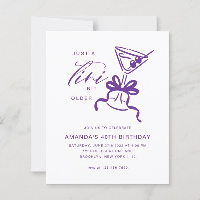 ORÇAMENTO Minimalista Martini Violeta Aniversário  (Frente)