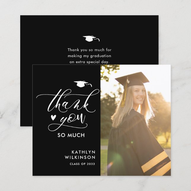 ORÇAMENTO Minimalista Preto Foto AGRADECIMENTO DE  (Frente/Verso)