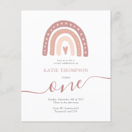Orçamento Minimalista Rosa Arco-íris Aniversário V