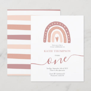 Orçamento Minimalista Rosa Arco-íris Aniversário V