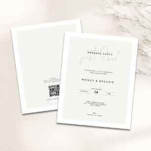 Orçamento Mínimo Bege Código QR Casamento Sem Fres
