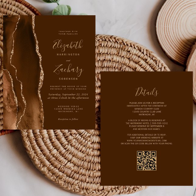 Orçamento Mocha Gold Ágata Marrom Código QR Casame (Criador carregado)