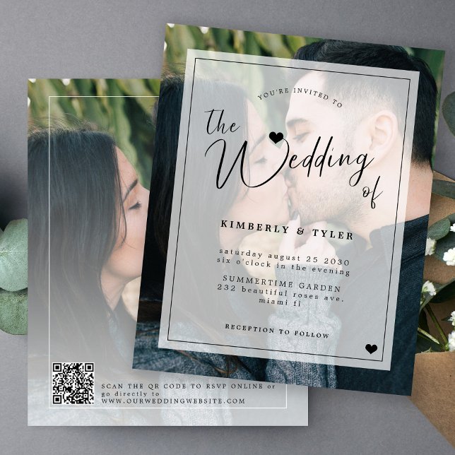 Orçamento moderno CÓDIGO QR 2 convite para casamen (Criador carregado)