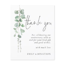 Orçamento Moderno Eucalyptus Aniversário Obrigado