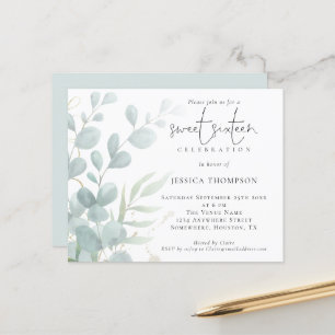 Orçamento Moderno Eucalyptus Doce 16 Convite