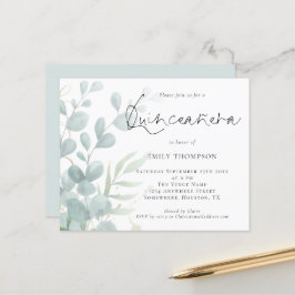 Orçamento Moderno Eucalyptus Quinceañera Convite