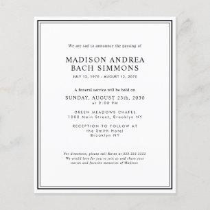 Orçamento Moderno Serviço Funeral Celebração da Vi