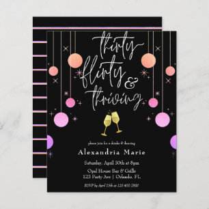 Orçamento Moderno Sparkle "30 Flirty Thriving"