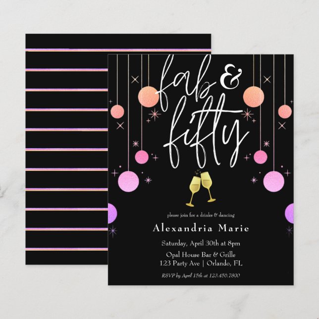 Orçamento Moderno Sparkle "Fab & Cinquenta" Aniver (Frente/Verso)