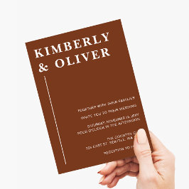 Orçamento Moderno Terracotta Convites de Casamento