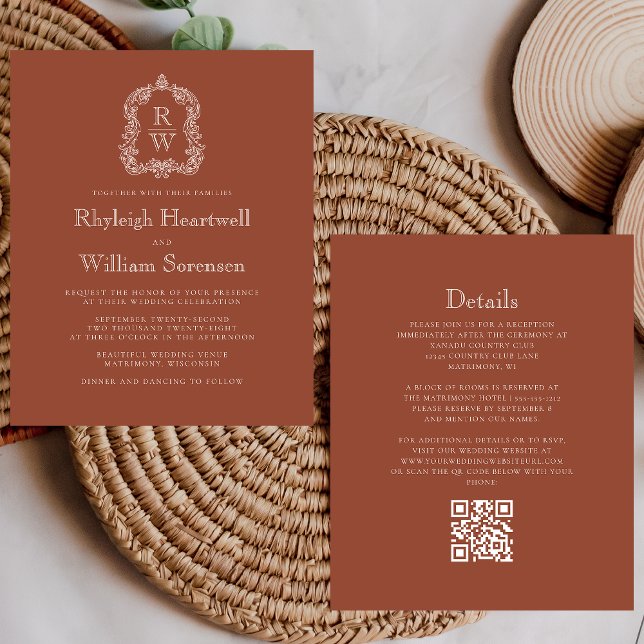 Orçamento Monograma Crest Terracotta Código QR Cas (Criador carregado)