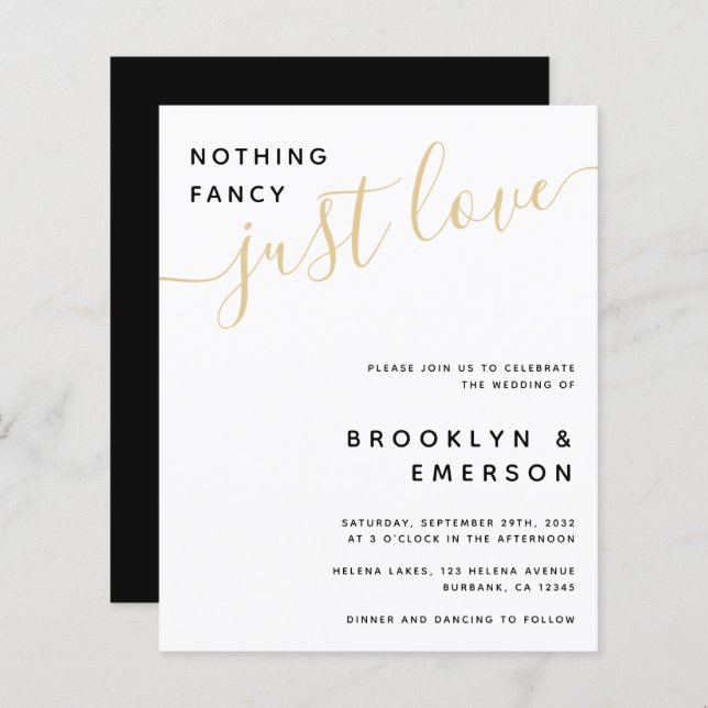 Orçamento Nada Rico Apenas Adora Convite De Casame (Frente/Verso)