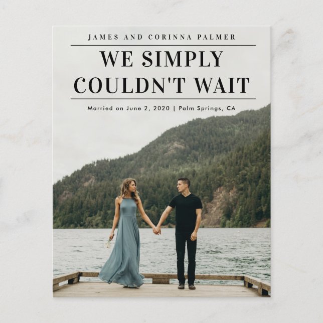 Orçamento Não Podia Esperar Anúncio de Casamento c (Frente)