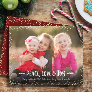 Orçamento Natal Foto Paz Amor Alegria Cartão Doura