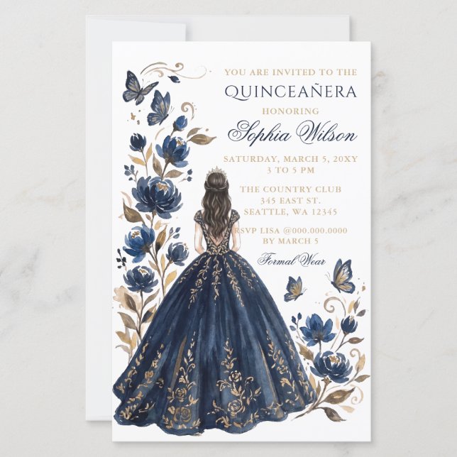 Orçamento Naval Floral Princesa Borboleta Quinceañ (Frente)