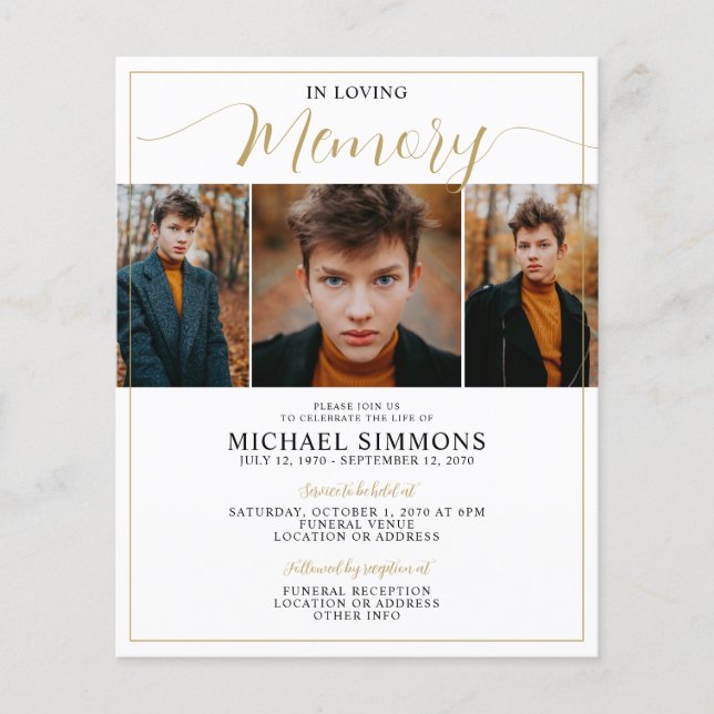 Orçamento no Adoro Memória 3 Foto Memorial Funeral (Frente)