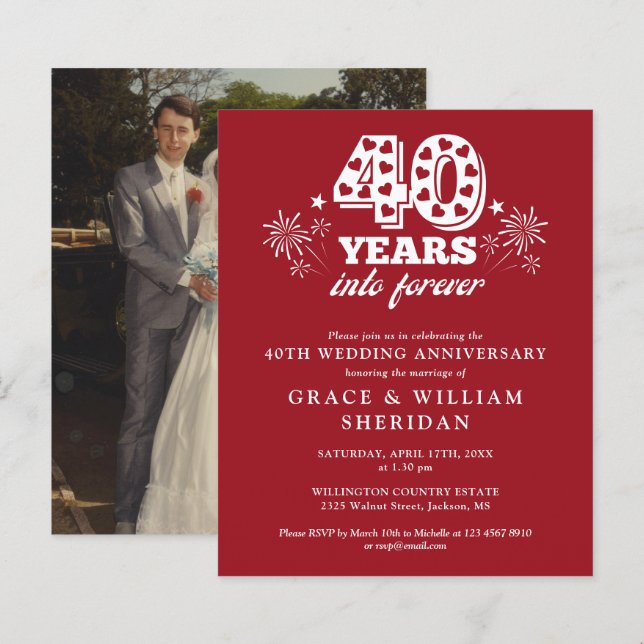 Orçamento no Forever 40 Aniversário Foto Convidada (Frente/Verso)