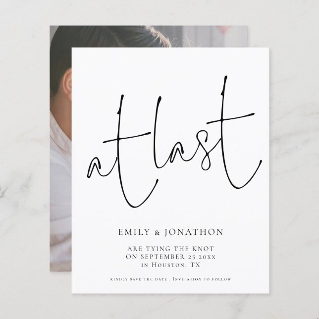 Orçamento No Último Script Foto Salvar A Data (Frente/Verso)