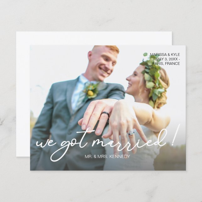 Orçamento Nos Casamos Com Anúncio De Casamento Fot (Frente/Verso)