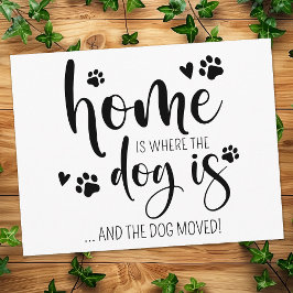 Orçamento Nós Nos Mudamos Cartão de Mudança Cachor