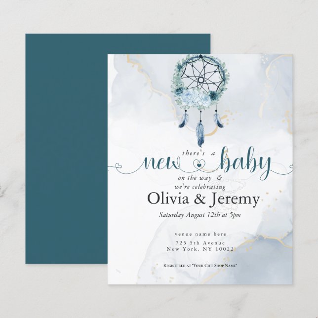 Orçamento Novo Bebê no Caminho do Teal DreamCatche (Frente/Verso)