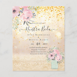 orçamento Nuestra Boda PINK BLUSH Convite Floral