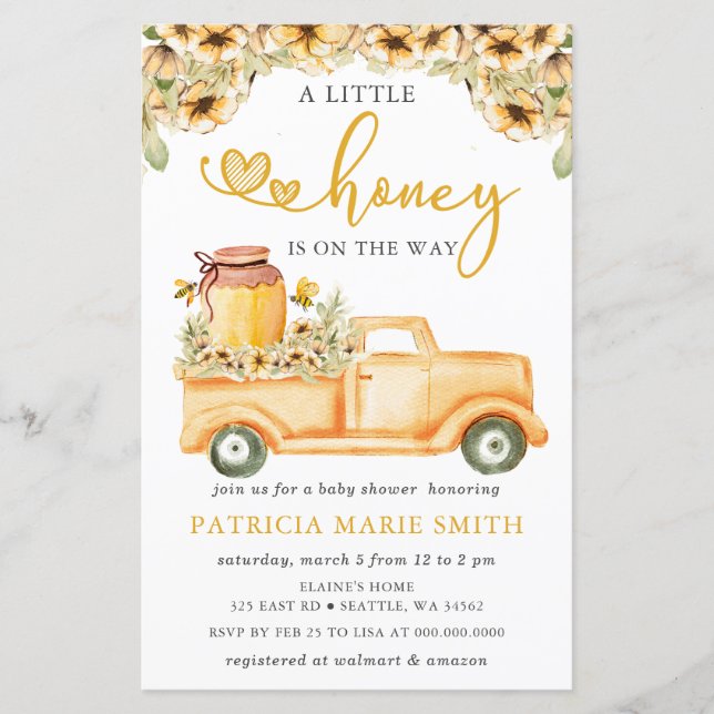 Orçamento O Mel Está A Caminho Do Chá de fraldas D (Frente)