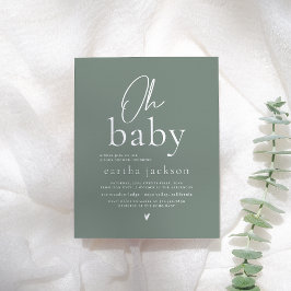 Orçamento Oh Baby Script Sage Green Boho Chá de fr