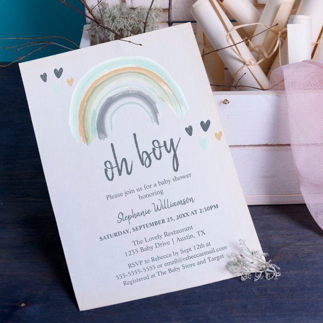 Orçamento Oh Menino Chá de Bebê Azul Boho Arco-íri (Criador carregado)