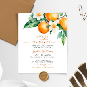 Orçamento Orange Floral Sweet 16 Aniversário Convi