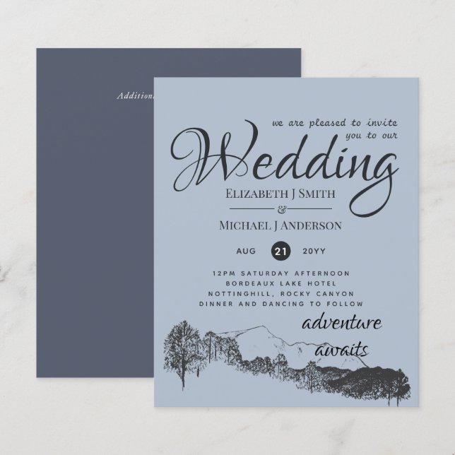 Orçamento Orçamento Precioso Montanhas Azuis Dusty (Frente/Verso)