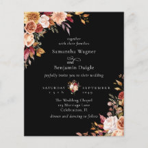 Orçamento Outono Floral Preto Casamento