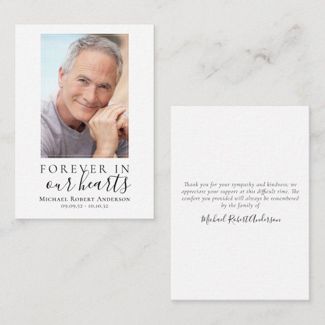 Orçamento para sempre em nosso coração Cartões de  (Frente/Verso)