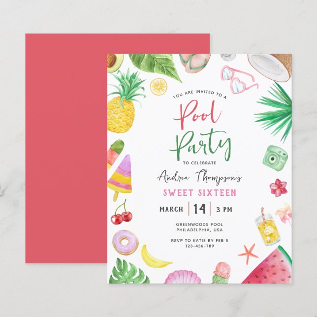 Orçamento Partido da Piscina Moderna Verão Doce 16 (Frente/Verso)