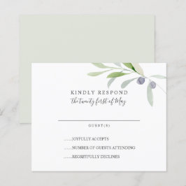 ORÇAMENTO Pintado Folhas de Oliva RSVP de Casament