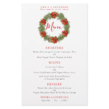 Orçamento Poinsettia Wreath Natal Menu