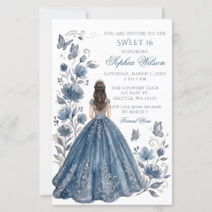 Orçamento Prata Azul Floral Princesa Doce 16