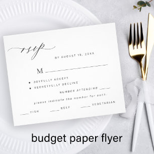 Orçamento preto branco escolha menu casamento resp