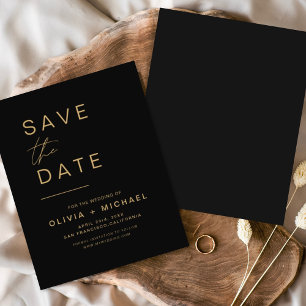 Orçamento Preto Dourado Salvar a Data Elegante
